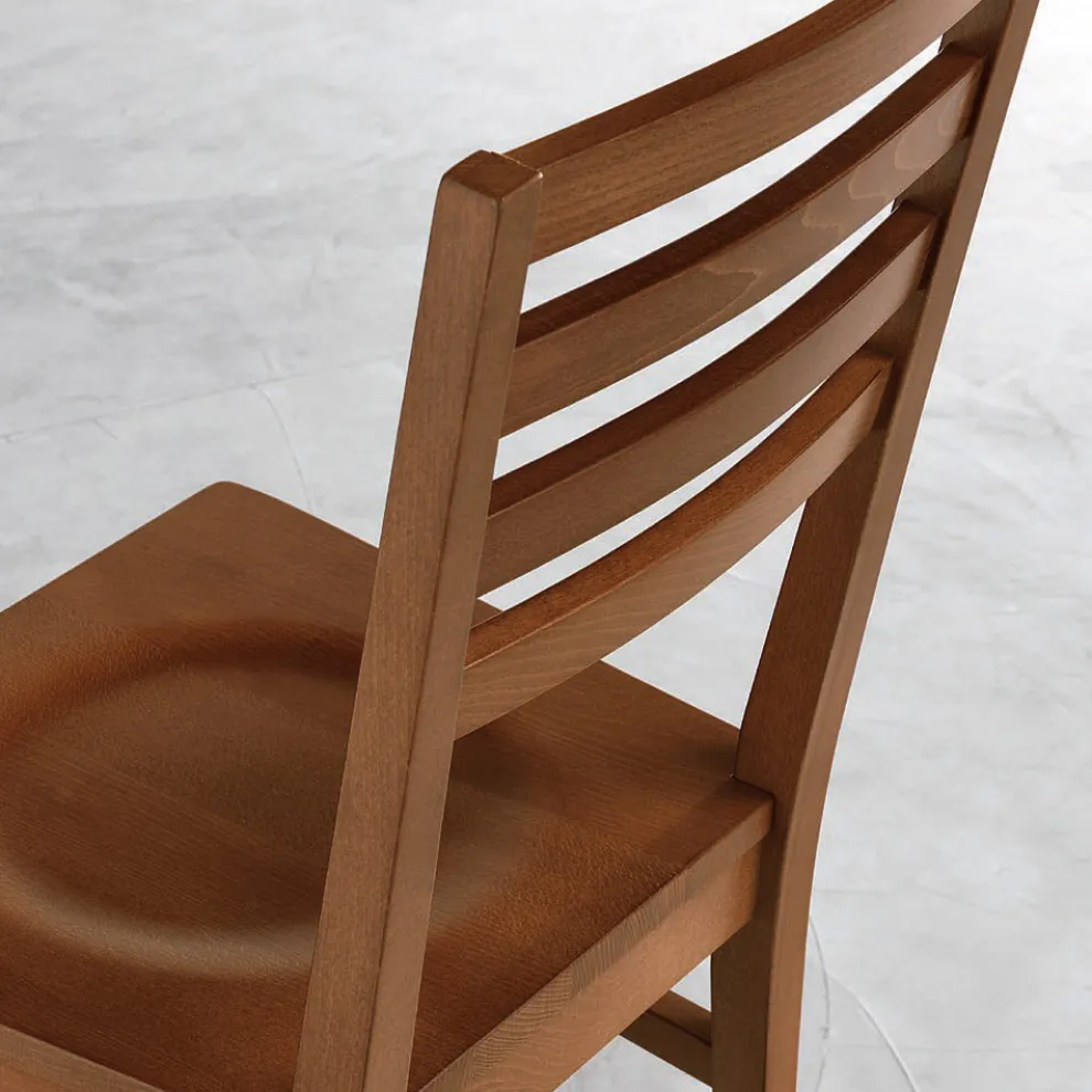 Küchenstuhl aus Buchenholz und Sitz aus Massivholz - Rabasse