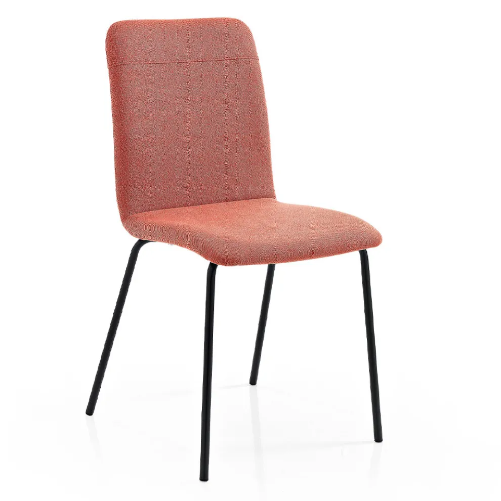 Küchenstuhl aus farbigem Stoff und Metall im modernen Design – Hermine