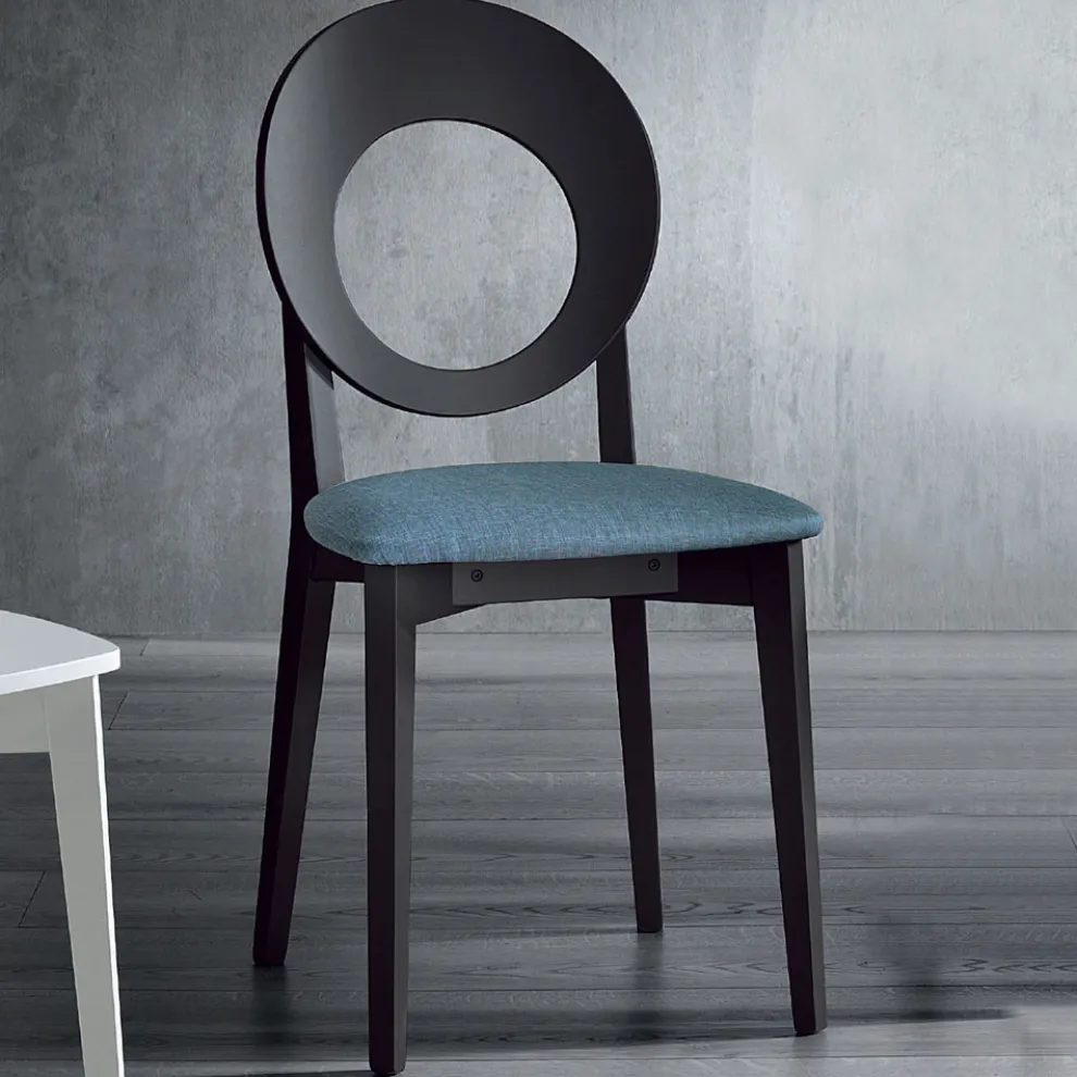 Küchenstuhl aus Holz und Stoff Modernes Design Made in Italy - Marrine