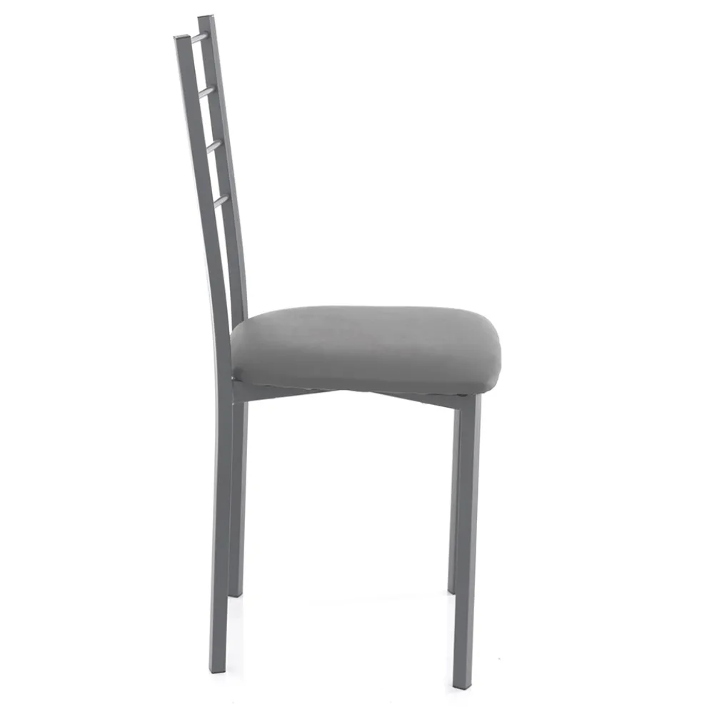 Küchenstuhl aus Kunstleder und lackiertem Metall 4 Teile - Remida