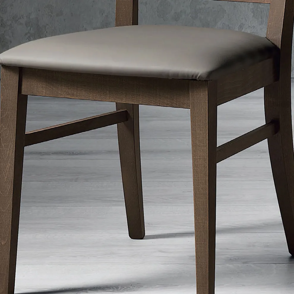 Küchenstuhl aus massivem Buchenholz und Kunstleder italienisches Design - Rosita