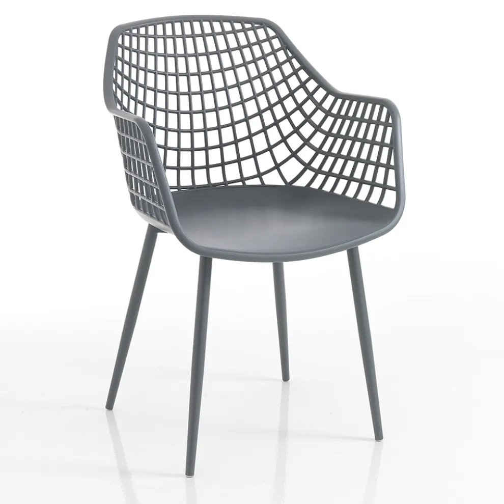 Küchenstuhl aus mattem Polypropylen mit Stahlbeinen 4 Stück - Beyonce