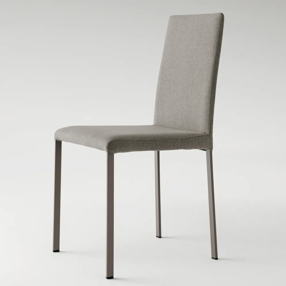 Küchenstuhl gepolstert in Stoff Made in Italy, 2 Stück - Mawi