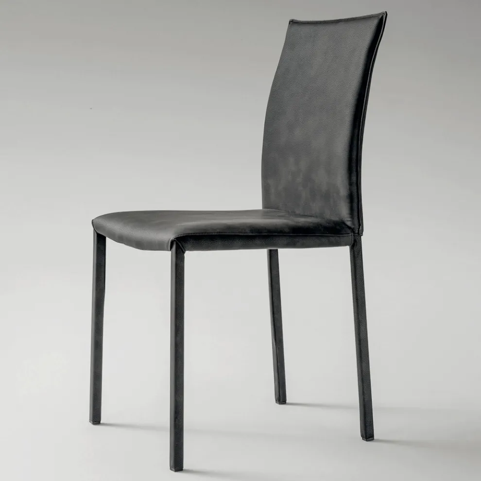 Küchenstuhl Komplett mit Ecoleather bezogen Made in Italy, 2 Stück - Maria