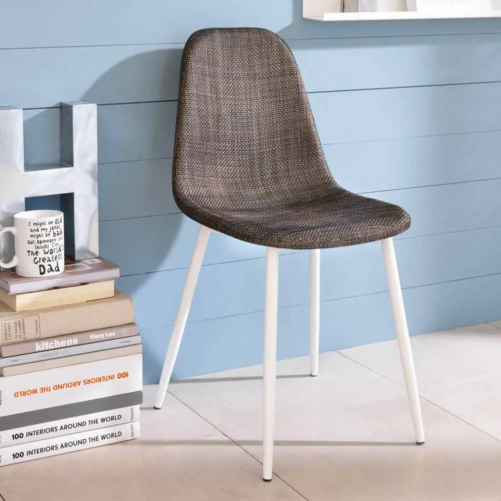 Küchenstuhl mit modernem Design aus Similrattan 4 Stück - Cassidy