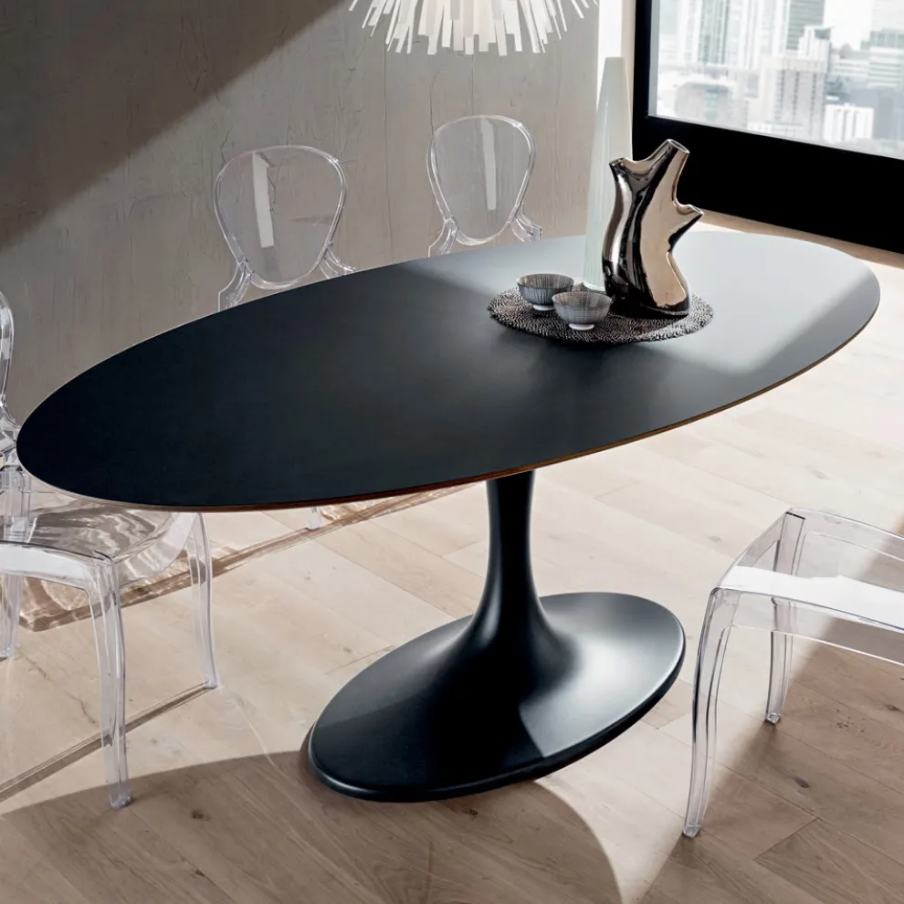 Küchentisch aus Fenix und lackiertem synthetischem Marmor Made in Italy -Brontolo