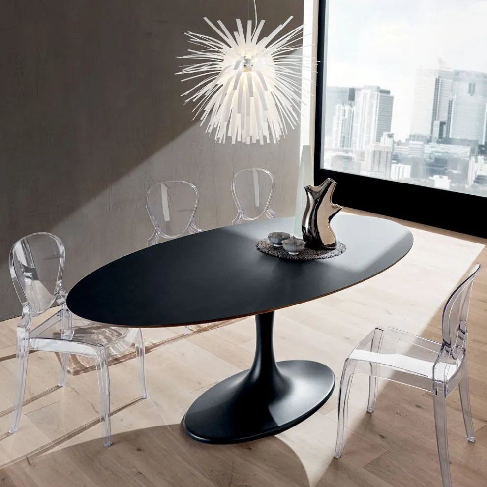 Küchentisch aus Fenix und lackiertem synthetischem Marmor Made in Italy -Brontolo