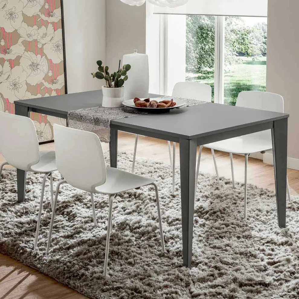 Küchentisch aus lackiertem Metall mit Tischplatte aus Fenix Made in Italy - Efisto