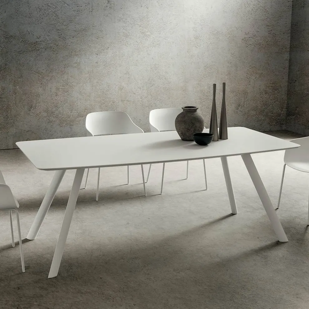 Küchentisch mit Fassplatte in Fenix Made in Italy, Luxus - Lingotto