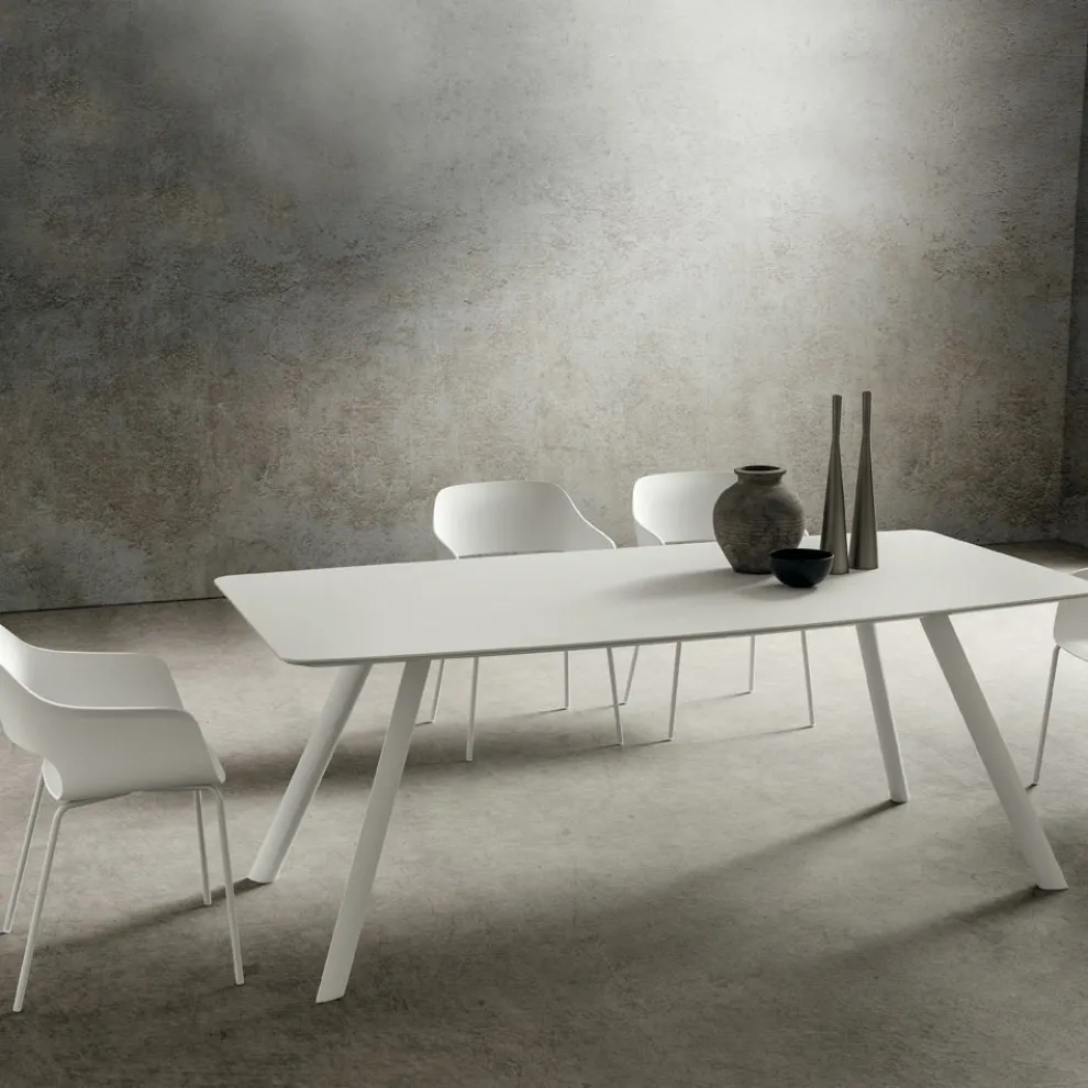 Küchentisch mit Fassplatte in Fenix Made in Italy, Luxus - Lingotto