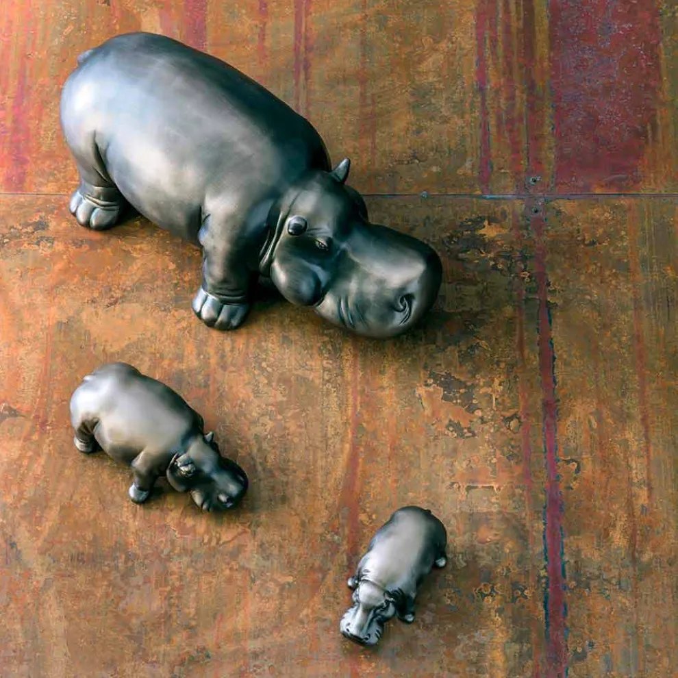 Keramik Ornamente in Nilpferdform, Made in Italy - Savage