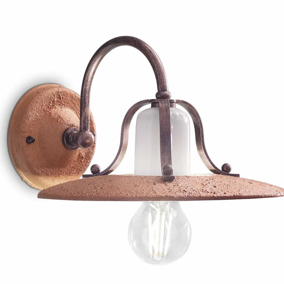 Keramik Wandleuchte im rustikalen Stil Ferroluce Bologna