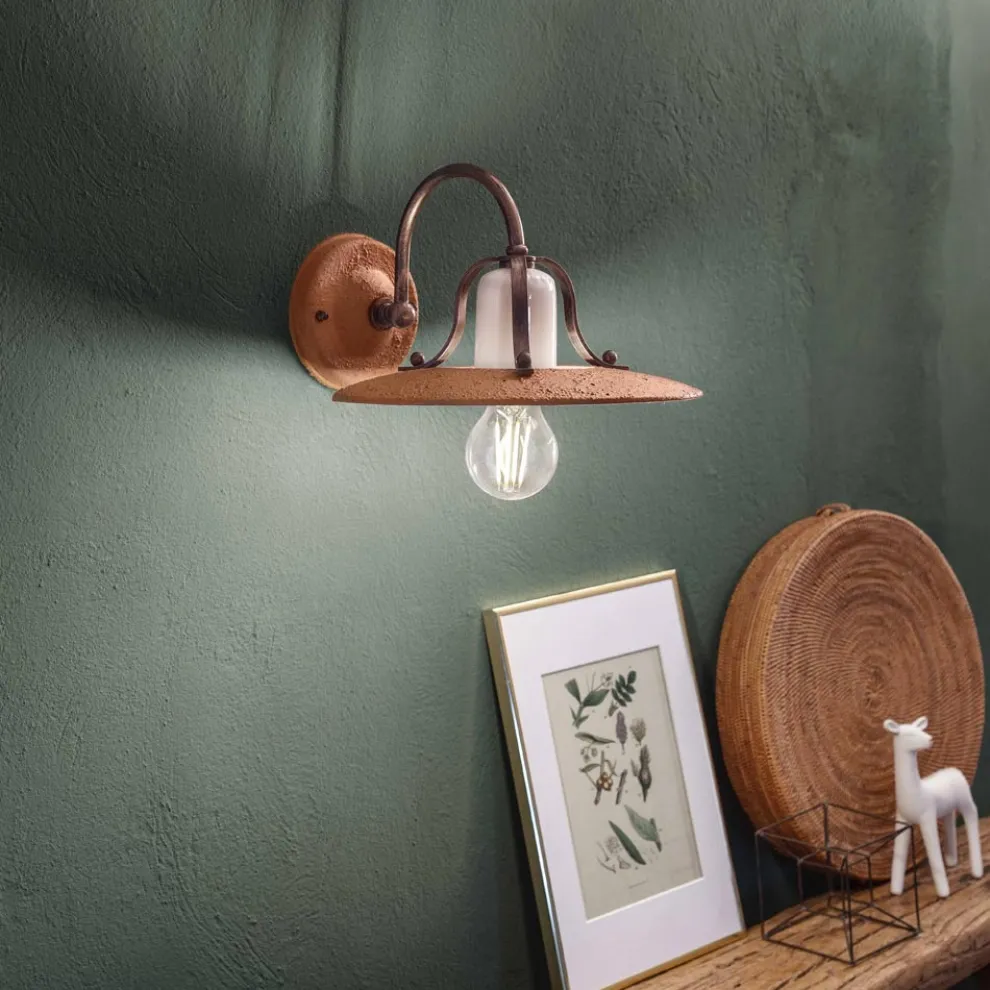 Keramik Wandleuchte im rustikalen Stil Ferroluce Bologna