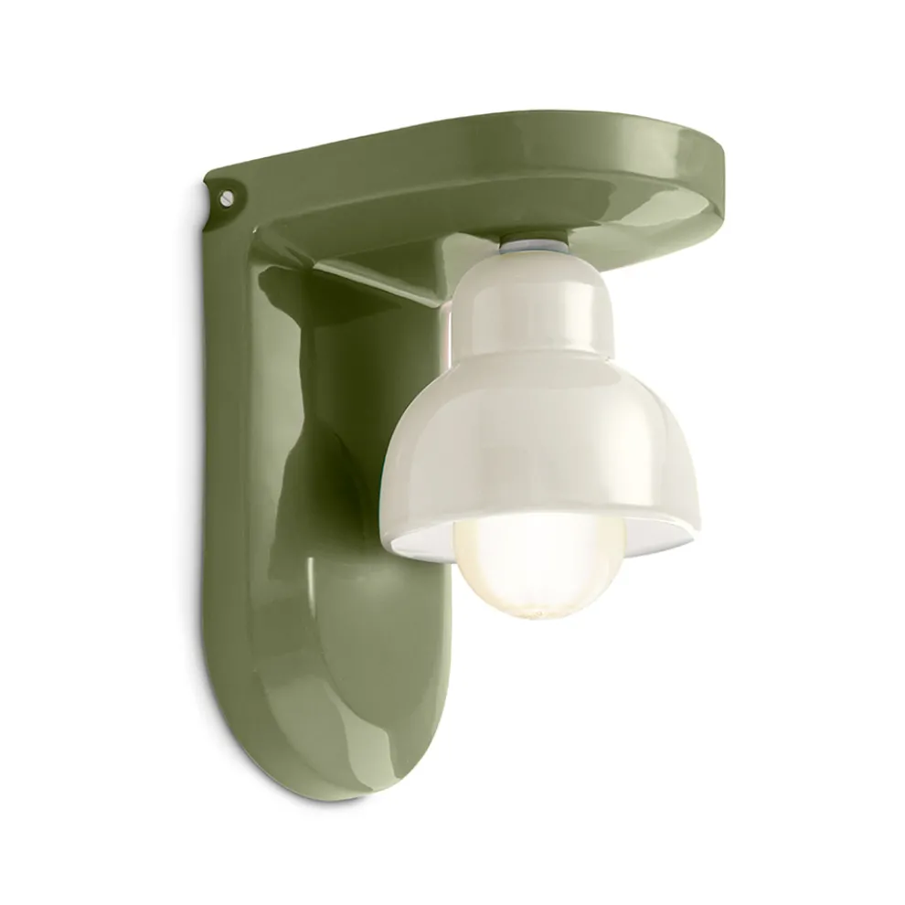 Keramik-Wandleuchte mit 1 Licht, hergestellt in Italien – Berimbau