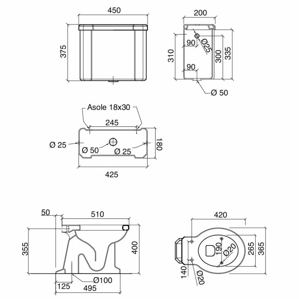 Keramische Bodenvase mit Kassette Made in Italy - Marwa