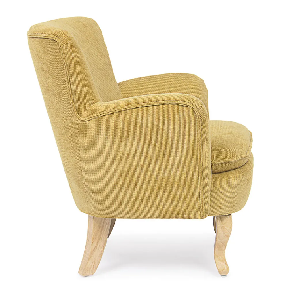 Kiefernholz-Sessel und Samteffekt-Sitz Coste 4 Ausführungen - Molly