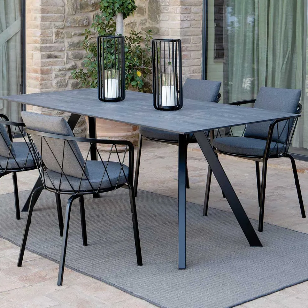 Gartentischgestell aus verzinktem Stahl mit HPL-Platte Made in Italy - Brienne