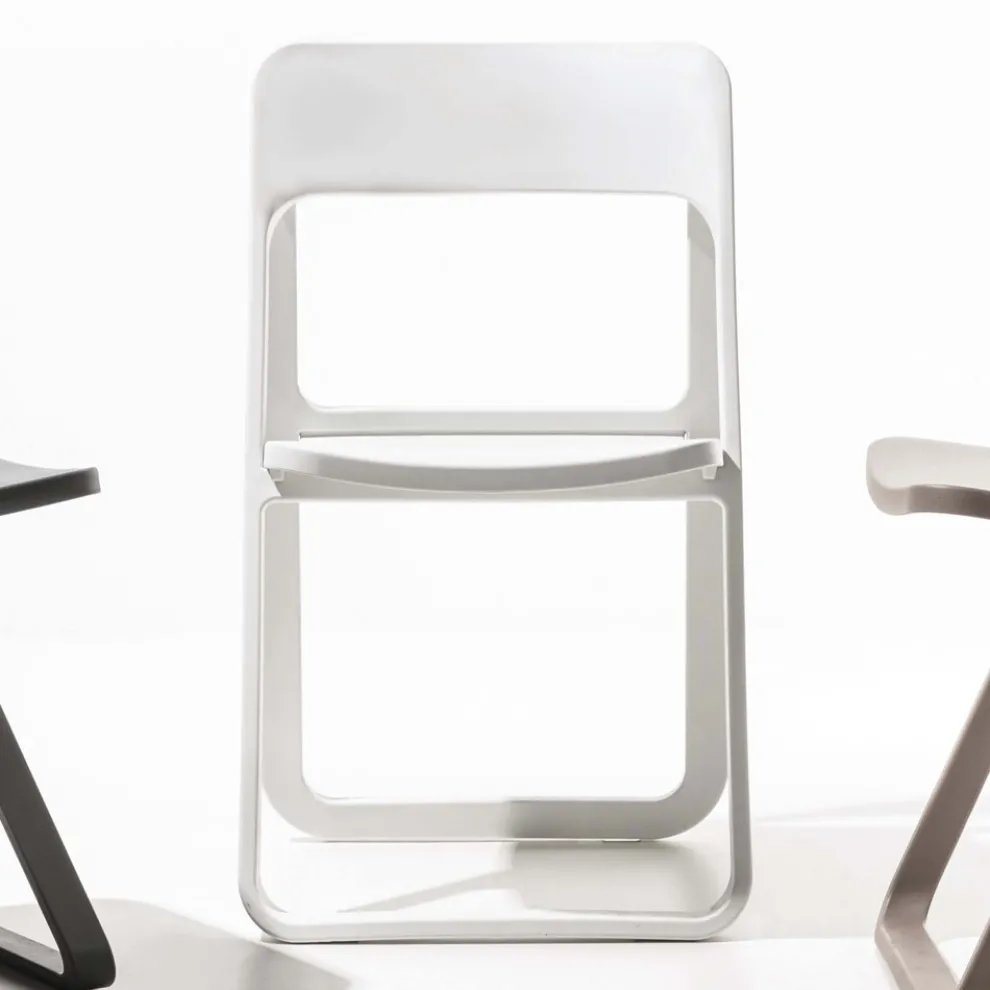 Klappbarer Esszimmerstuhl aus farbigem Polypropylen, 4 Stück – Eliana