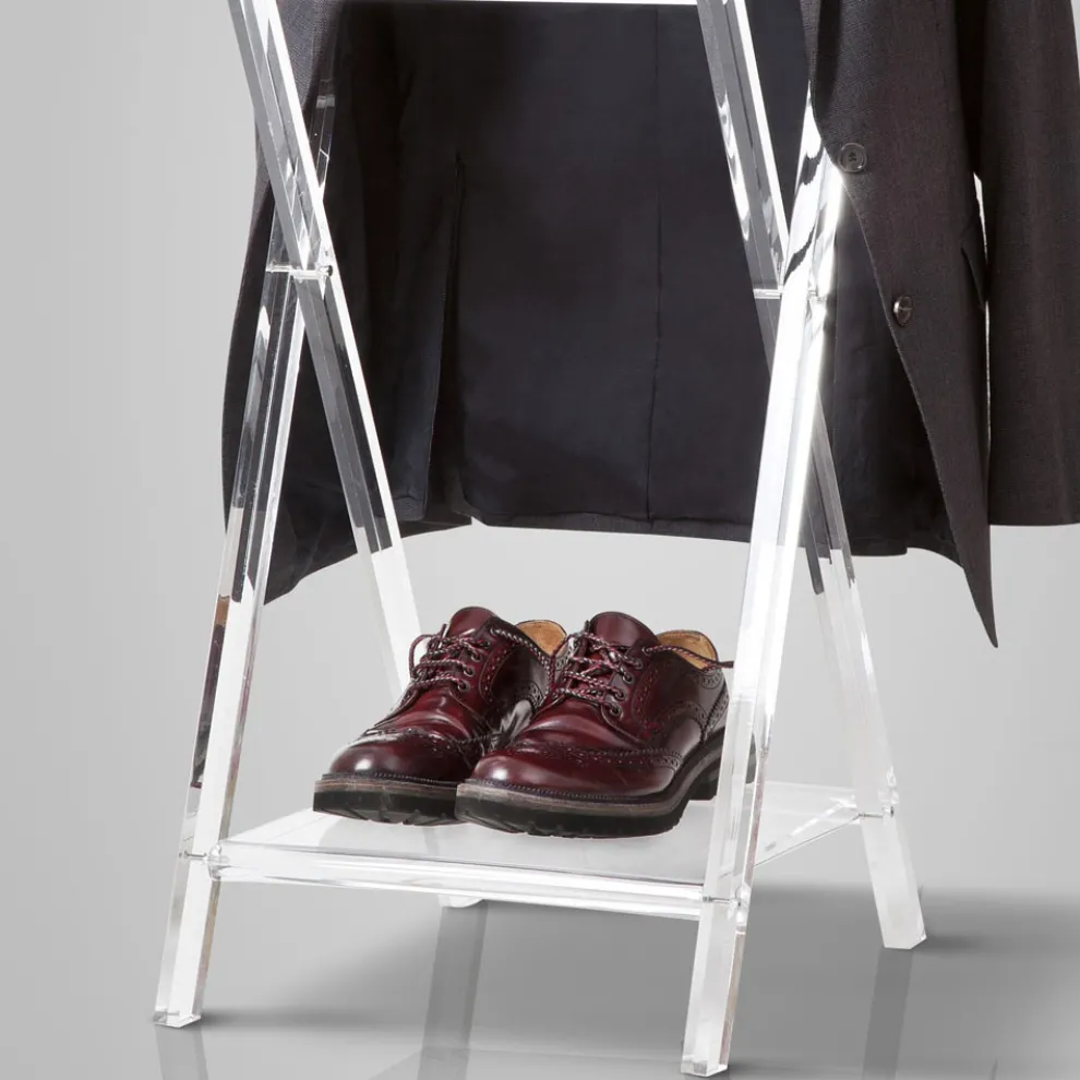 Klappbarer Zimmerdiener aus transparentem Acrylglas - Stecla