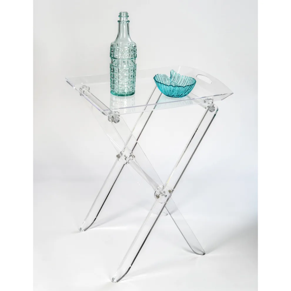 Klapptisch mit transparentem Plexiglas-Tablett 2 Größen - Robbie