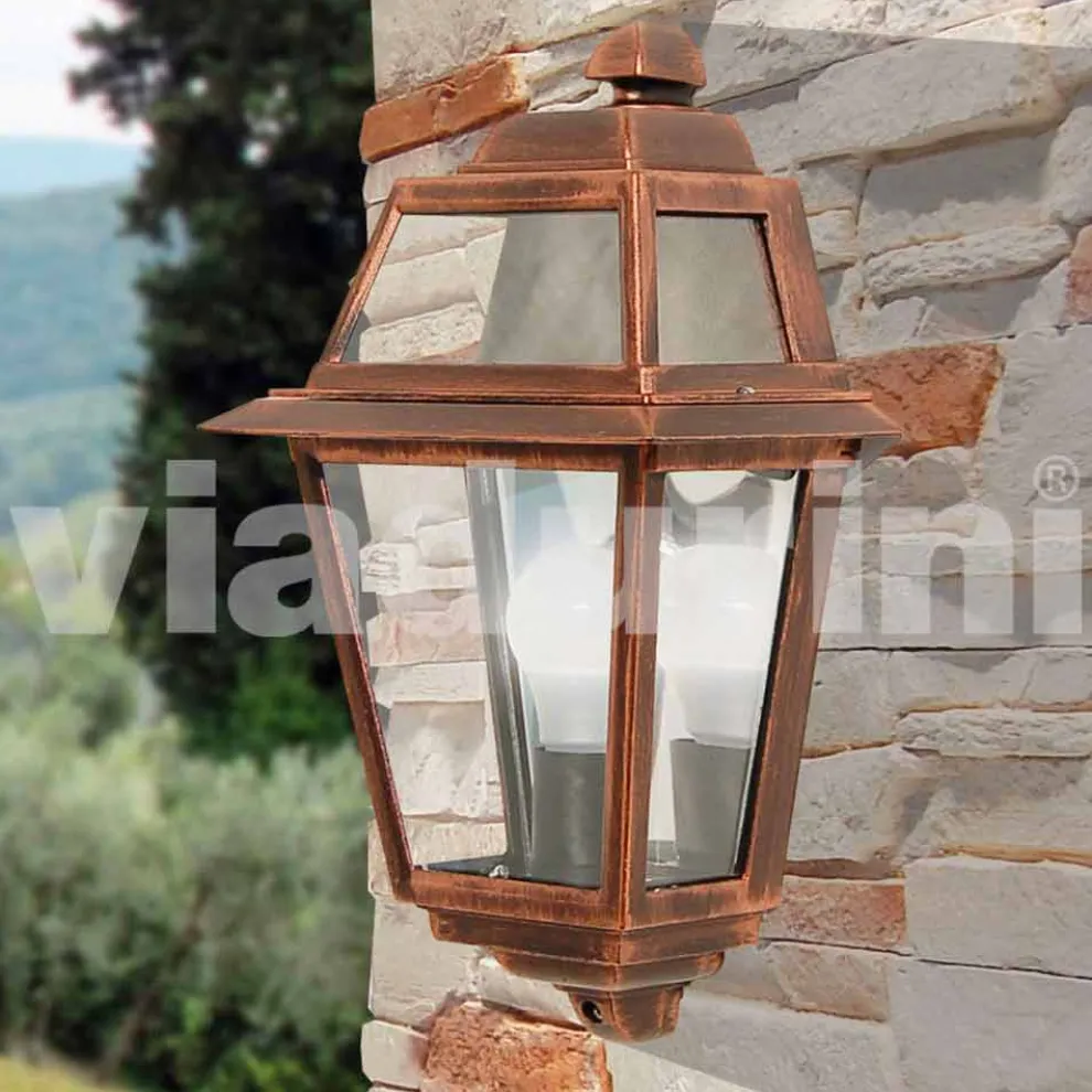 Klassische Außenwandleuchte aus Aluminium, made in Italy, Kristel