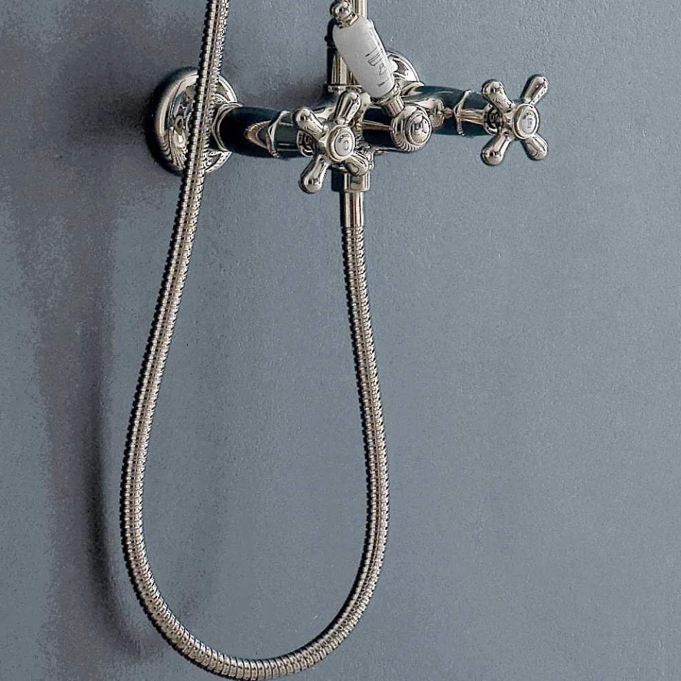 Klassische Duplex-Duschgruppe aus Messing mit Duschkopf in 3 Größen - Ercolina