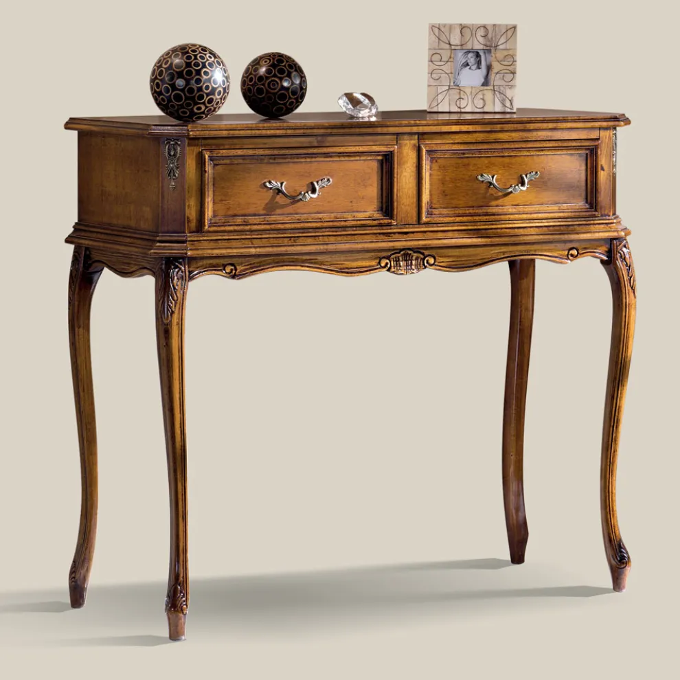 Klassische Eingangskonsole aus Holz mit Schubladen Made in Italy - Richard