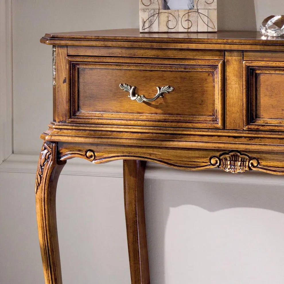 Klassische Eingangskonsole aus Holz mit Schubladen Made in Italy - Richard