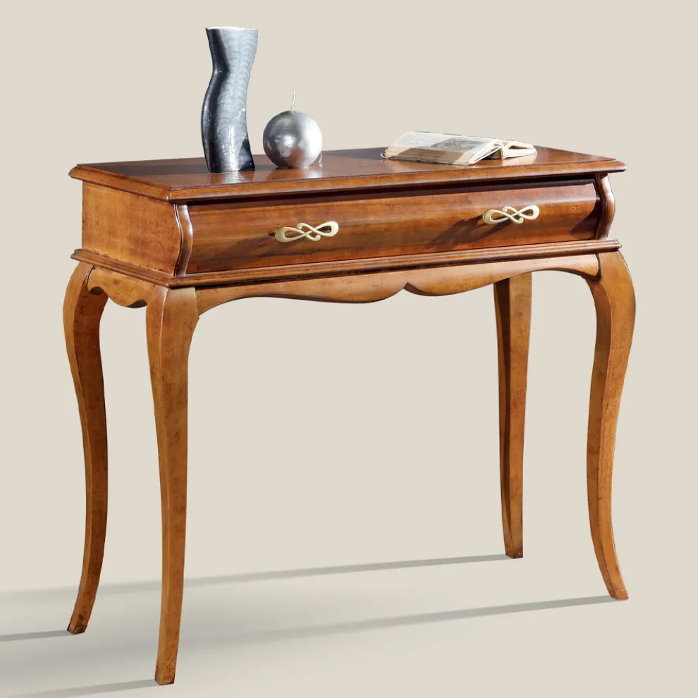 Klassische Eingangskonsole aus Holz mit Schublade Made in Italy - Hastings