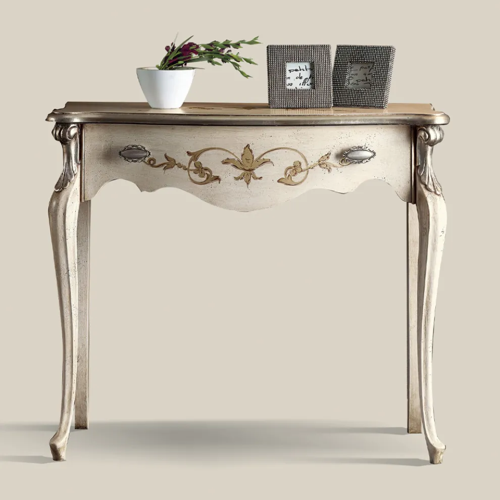 Klassische Eingangskonsole aus Holz mit Schublade Made in Italy - Ottaviano