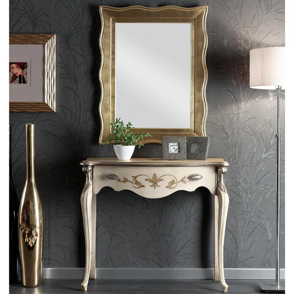 Klassische Eingangskonsole aus Holz mit Schublade Made in Italy - Ottaviano