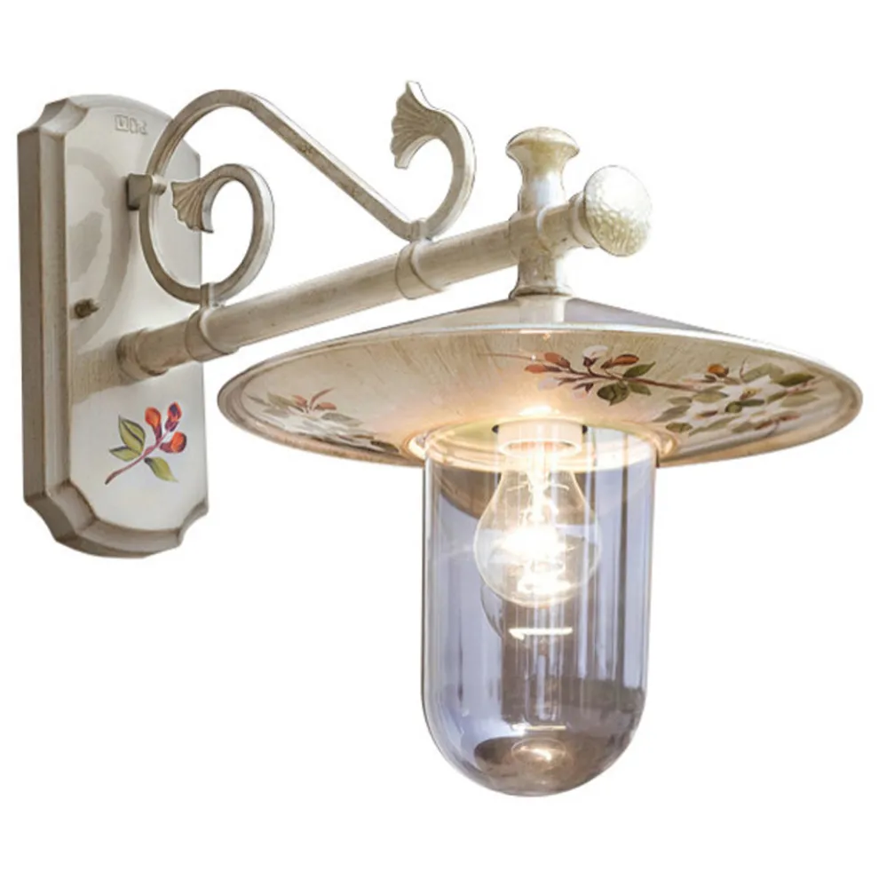 Klassische handbemalte und dekorierte Außenwandleuchte aus Aluminium - Genua