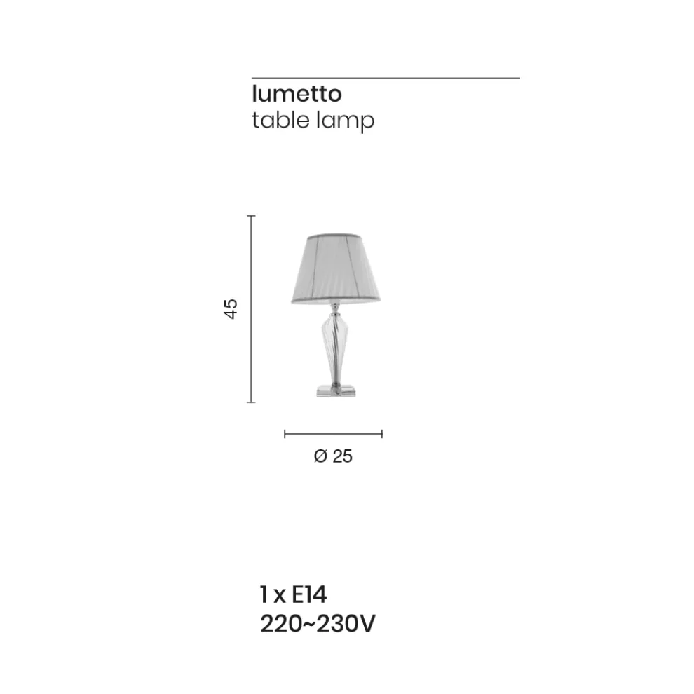 Klassische handgefertigte Glastischlampe Rigaton und Metall - Fievole