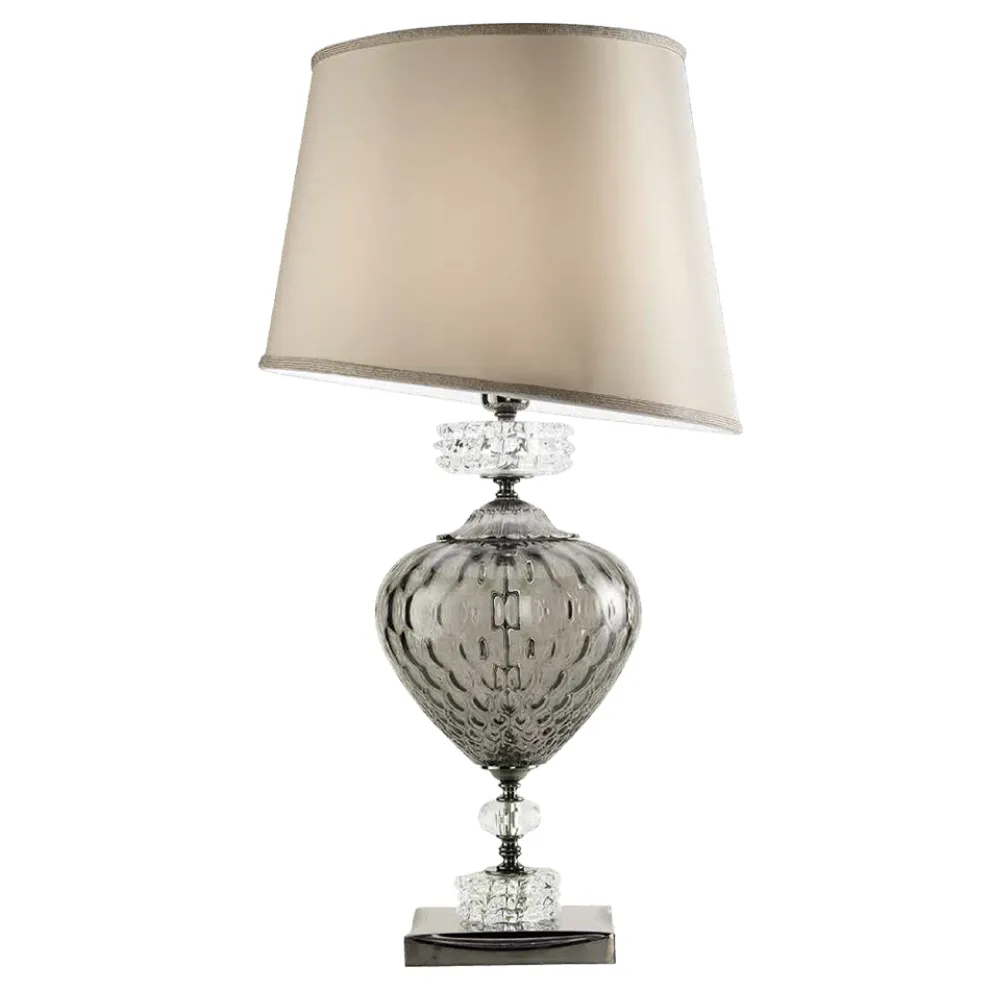 Klassische italienische Tischlampe und Lampenschirm aus Glas - Saline