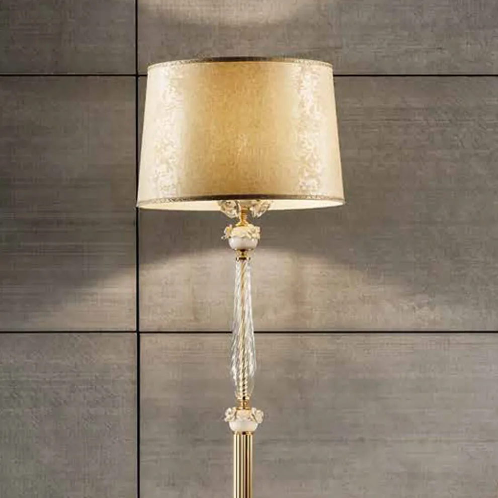 Klassische Stehlampe aus Porzellan und luxuriösem mundgeblasenem Glas - Eteria