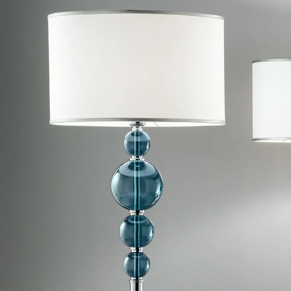 Klassische Stehlampe aus italienischem Kunsthandwerksglas und Lampenschirm - Memore
