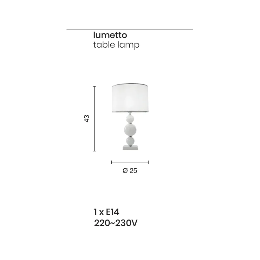Klassische Tischlampe aus italienischem Glas und Metall - Memore