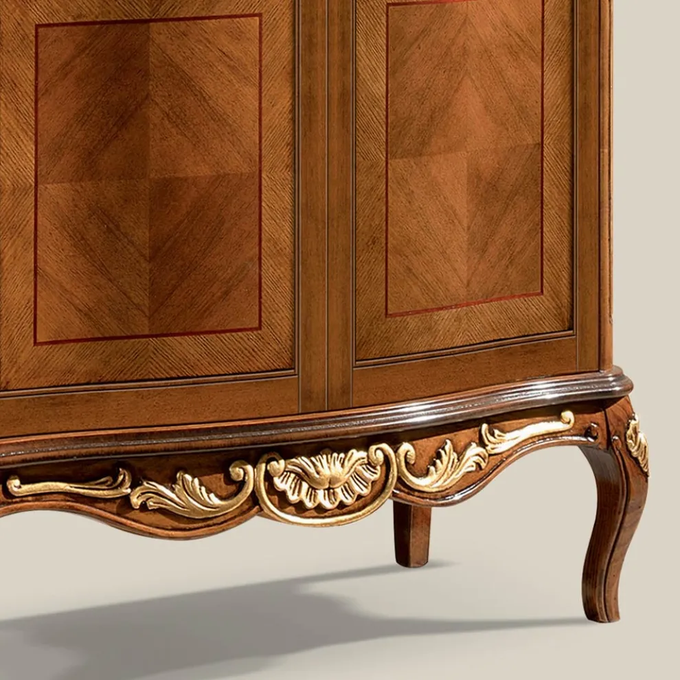 Klassische Vitrine aus Bassano-Nussbaumholz mit zwei Türen Made in Italy - Chantilly
