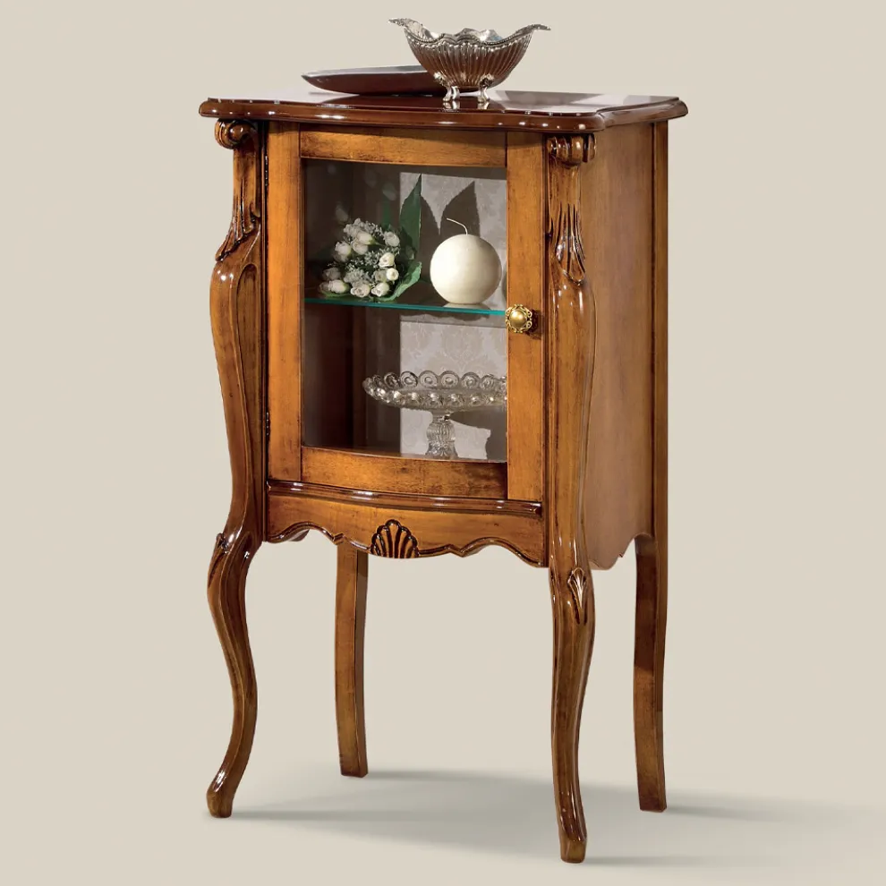 Klassische Wohnzimmermöbel mit 1 Glas- oder Holztür Made in Italy - London