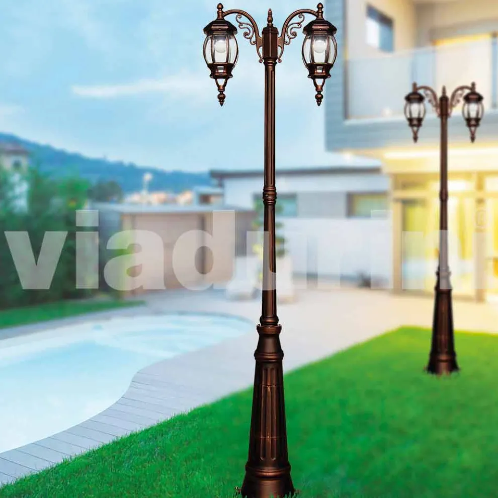 Klassischer Außenlaternenpfahl aus Aluminiumdruckguss, made Italy, Anika