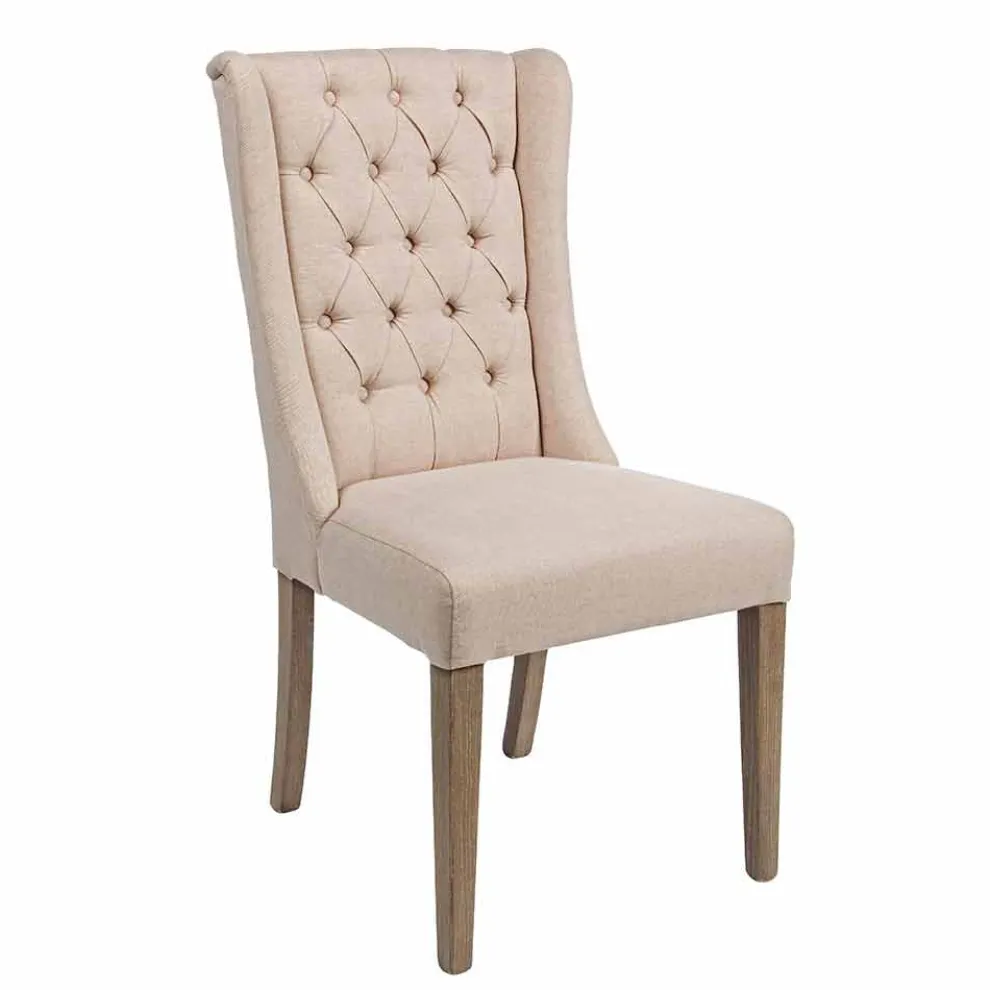 Klassischer Designstuhl aus Stoff und Eichenholz 2 Stück Homemotion - Forla