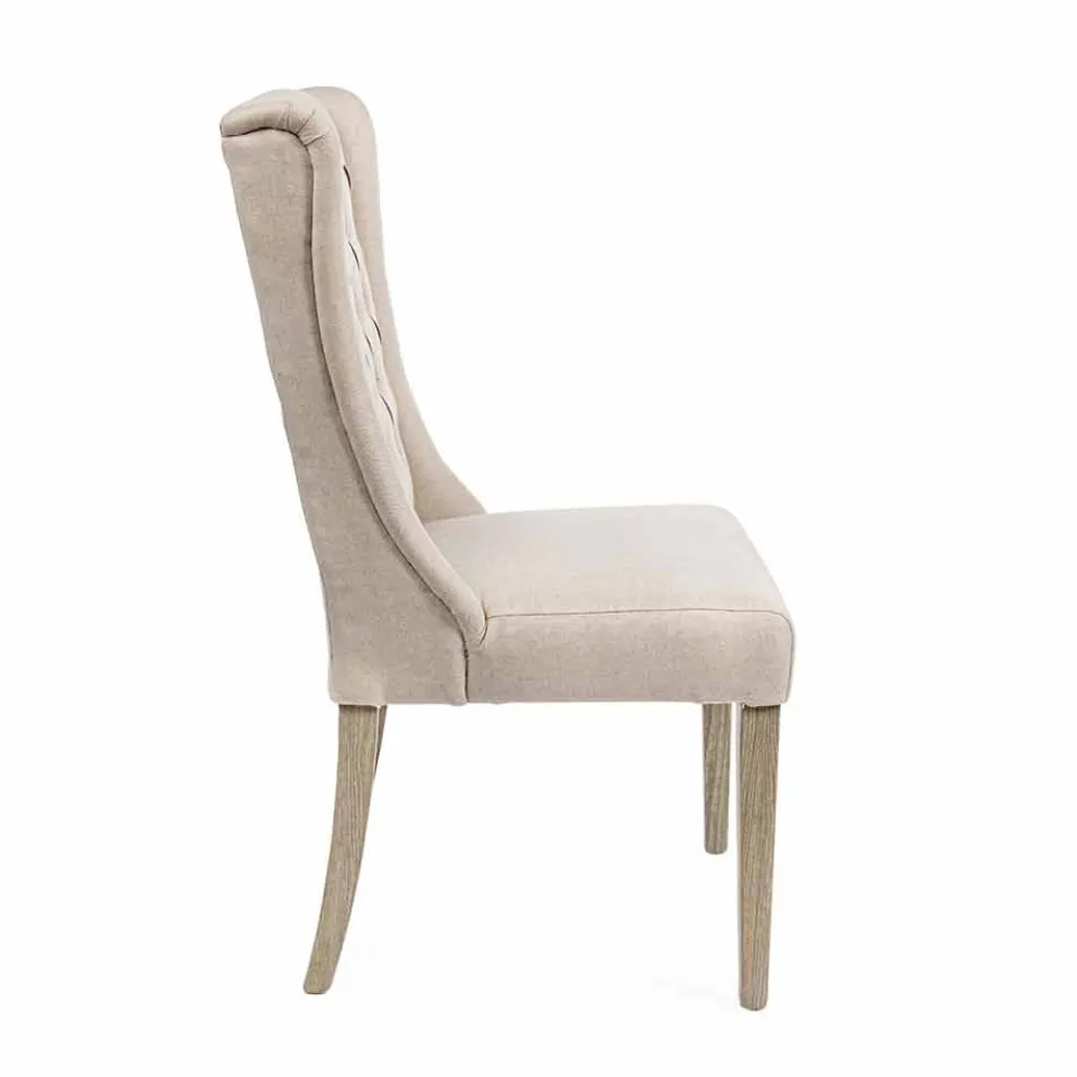 Klassischer Designstuhl aus Stoff und Eichenholz 2 Stück Homemotion - Forla