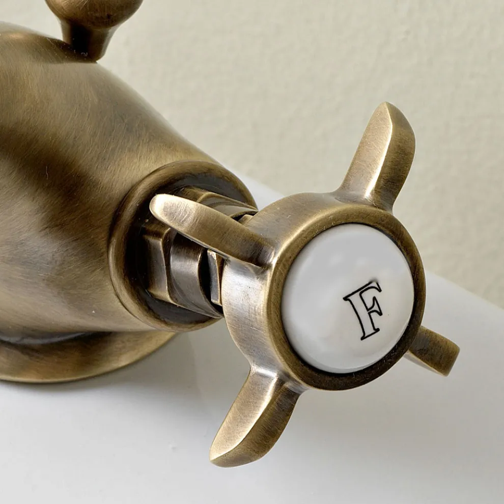 Klassischer Einloch-Wasserhahn aus Messing für Bidet und Butterfly-Griffe - Miriano