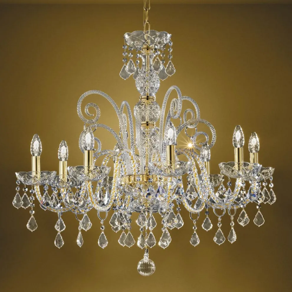 Klassischer Kronleuchter 8 Lichter aus venezianischem Glas Made in Italy - Florentiner