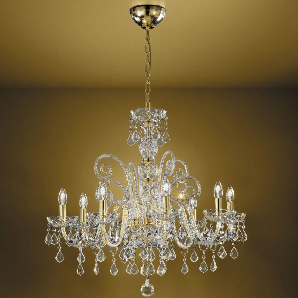 Klassischer Kronleuchter 8 Lichter aus venezianischem Glas Made in Italy - Florentiner