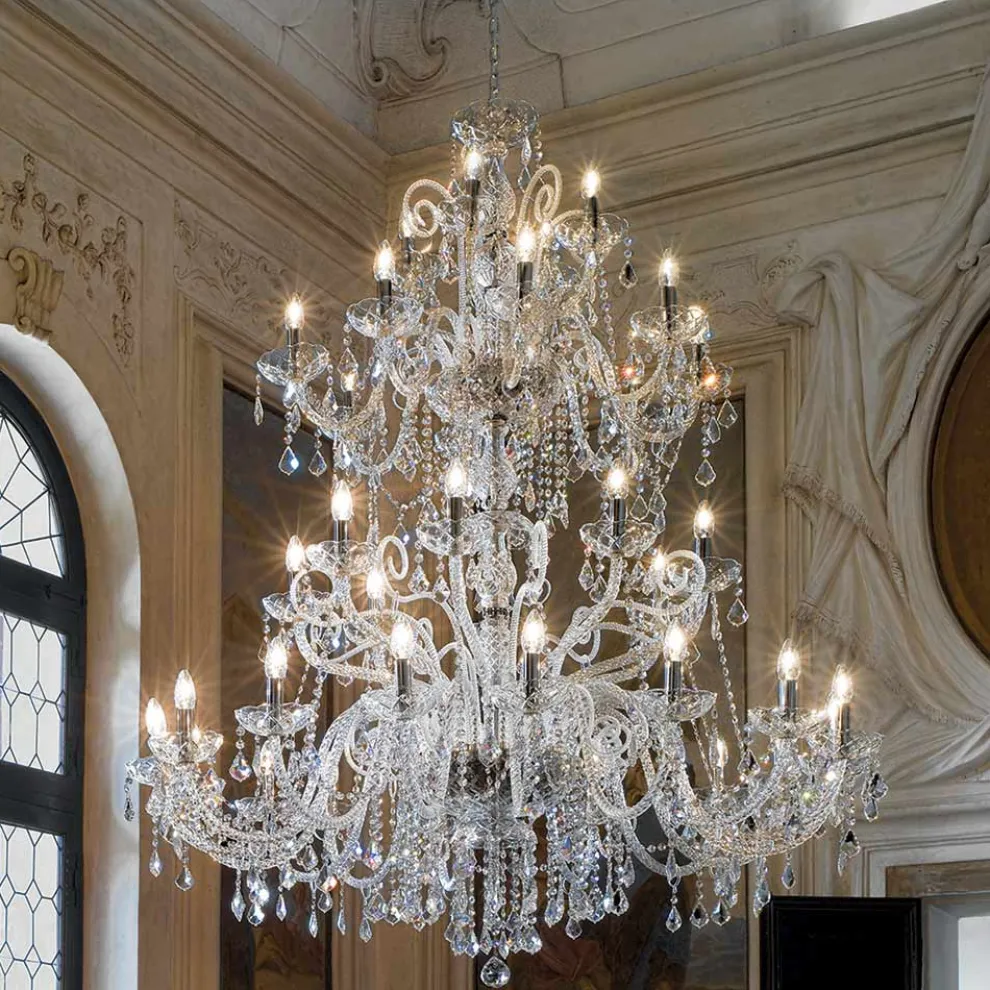 Klassischer Kronleuchter 36 Lichter aus venezianischem Glas Made in Italy - Florentiner