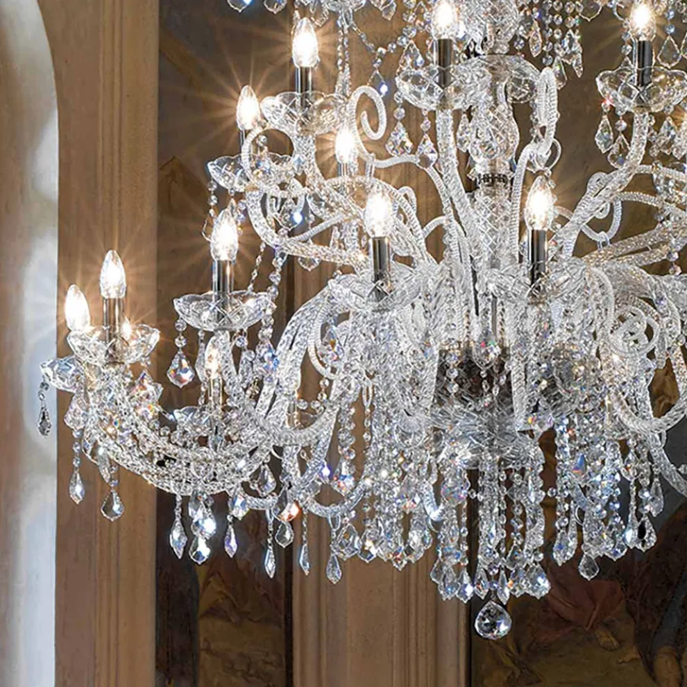 Klassischer Kronleuchter 36 Lichter aus venezianischem Glas Made in Italy - Florentiner