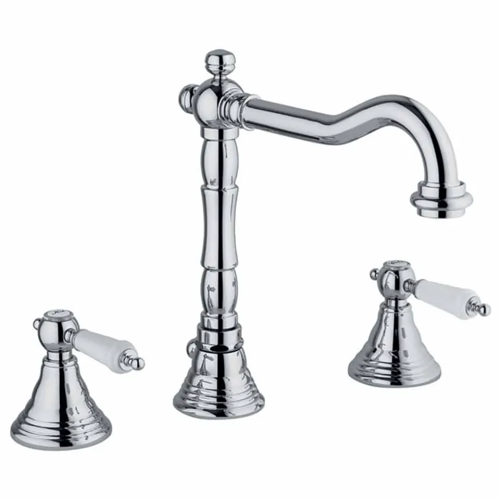 Klassischer 3-Loch Messing Waschtischmischer Made in Italy - Shelly