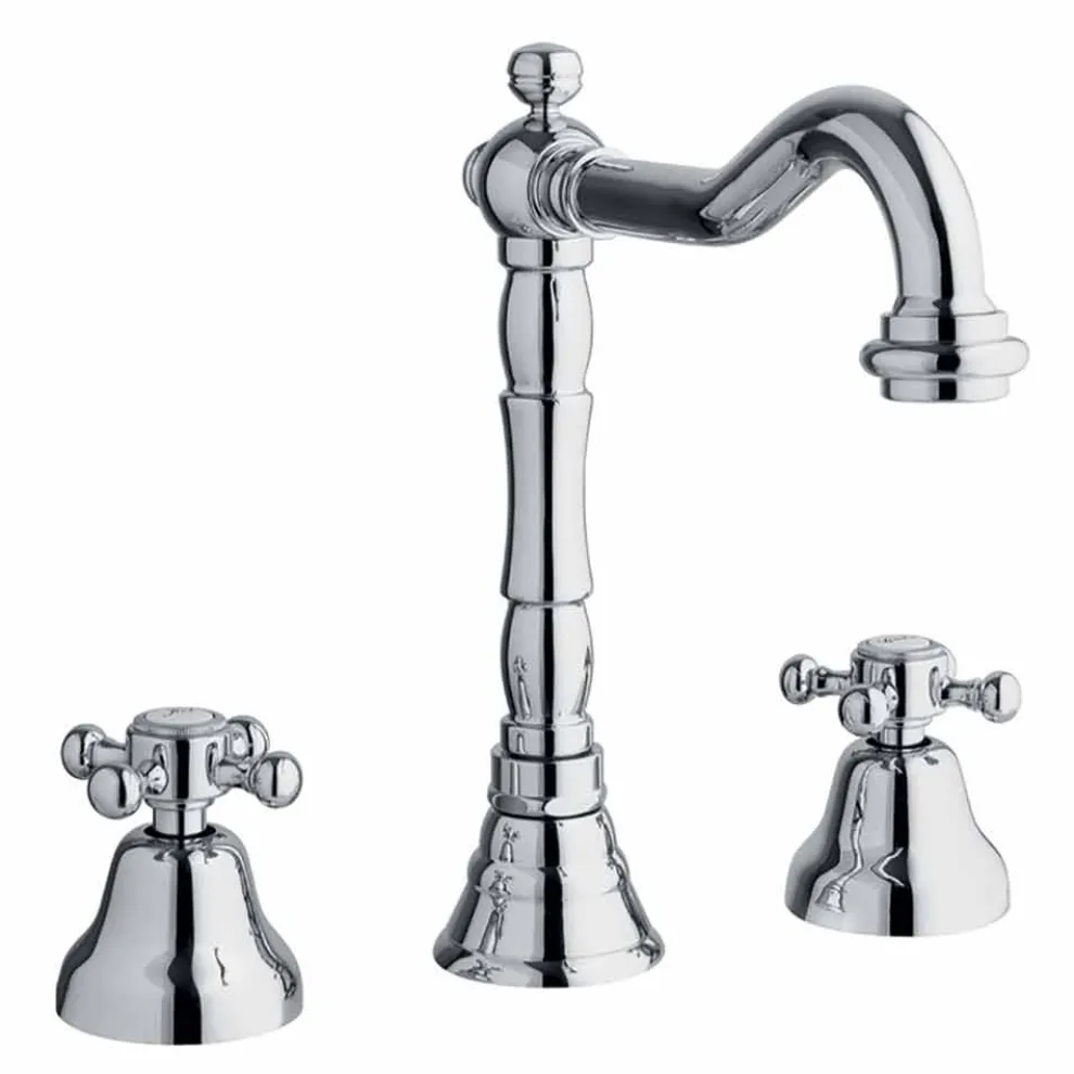 Klassischer 3-Loch-Mischer für Waschbecken aus Messing Made in Italy - Lisca