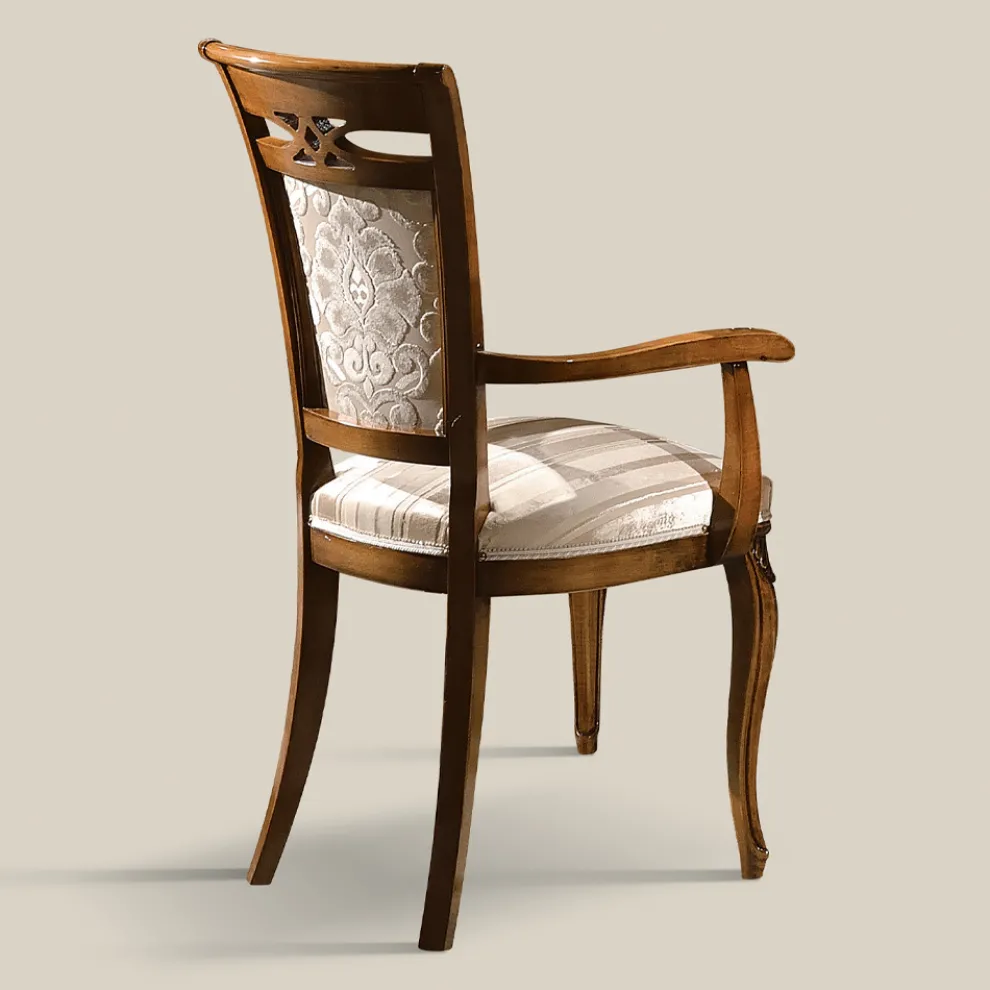 Klassischer Polsterstuhl aus Nussbaum oder weißem Holz Made in Italy - Caligola